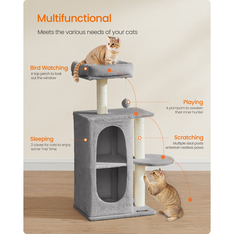 101cm H Cat Tree, Light Grey