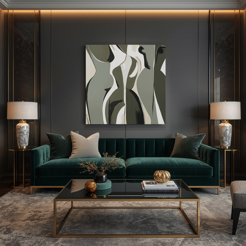 Abstrait art figuratif brun sur toile 91, H 8 po x l 8 po