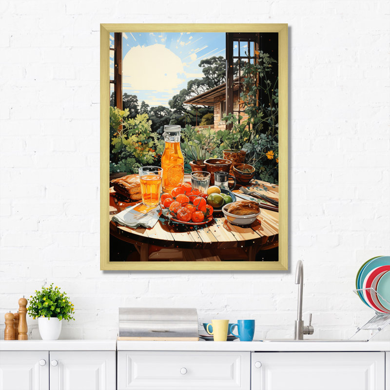 Art alimentaire sur toile, impression de décoration de cuisine déjeuner - fête du matin IV, H 32 po x l 24 po x P 1 po