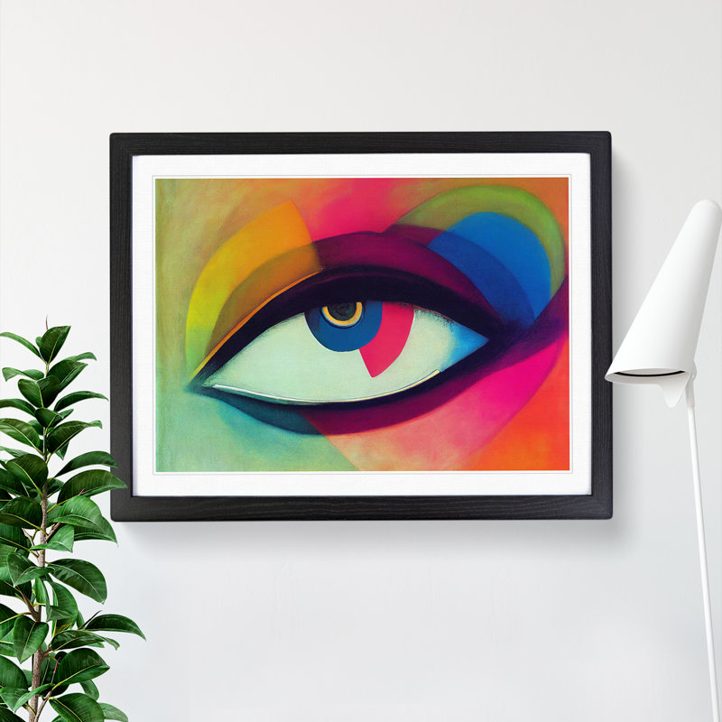 Human Eye Abstract - Single Picture Frame Painting, Black, 46cm H x 64cm W x 2cm D