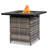 24.8'' H x 28'' W Stainless Steel Propane Outdoor Fire Pit Table with Lid without Cover