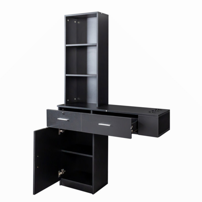 Crédence de rangement une pièce l 39,76 po Harun, Noir