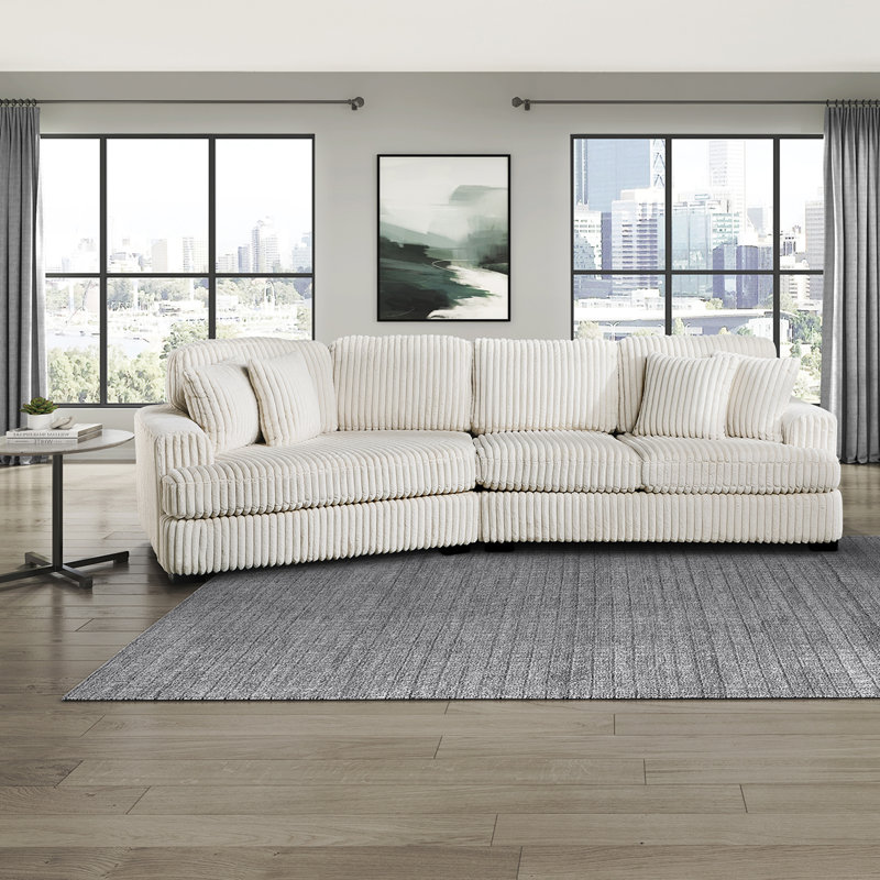 Canapé modulaire moderne et contemporain 2 pièces 116,5 po Showstead, Beige, Orienté à gauche (vu de face)