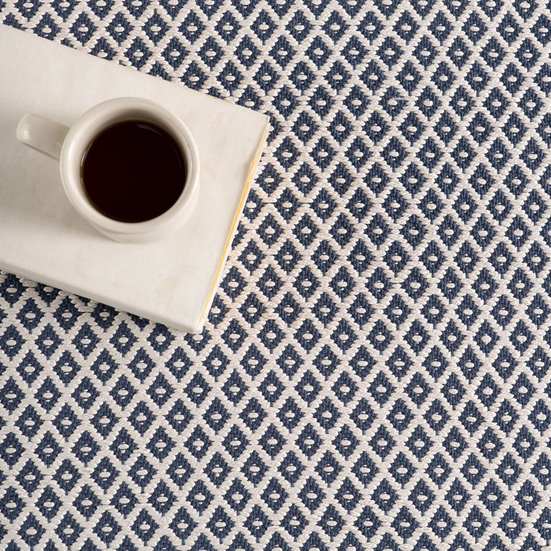 Riviera Navy Handwoven Indoor/Outdoor Rug, Rectangle 9'6" x 13'6"