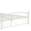 Structure de lit double en métal blanc, système de fleurs unique, tête de lit incluse, convient aux matelas de 8 pouces, structure en métal de 600 lb, structure stable et silencieuse, limite, matelas-1022366292