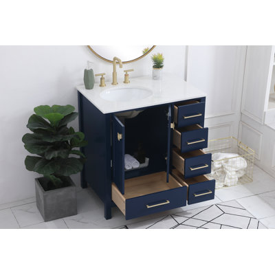 Irene 32'' Single Bathroom Vanity with Engineered Marble Top