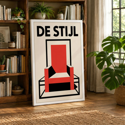 De Stijl Chair Geometric - Wrapped Canvas