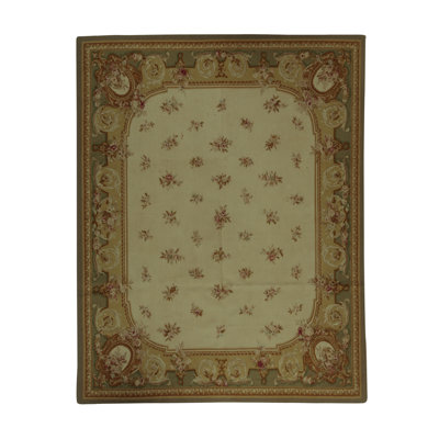 Aubusson Wool Oriental Area Rug