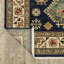 Tapis oriental bleu marine / brun en laine tissé à la machine Mirnel-1111419376
