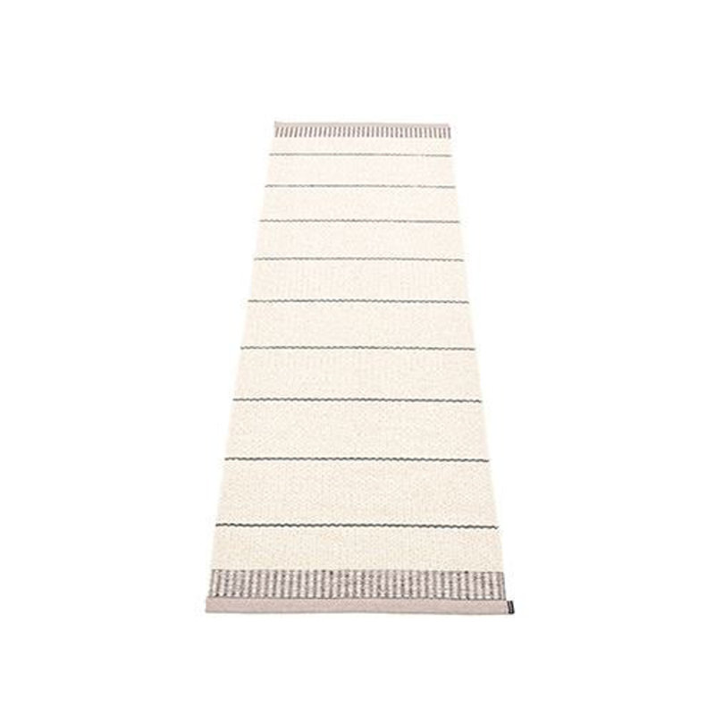 Belle Striped Area Rug in Black/Off White, Runner 2' x 6'6", Cream/Brown
