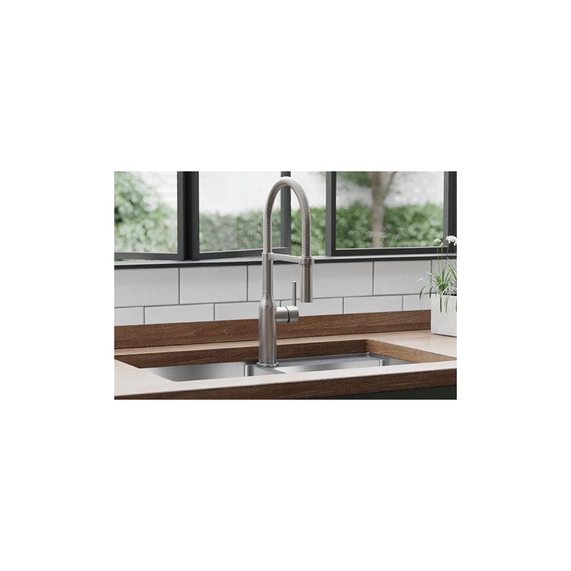 Avado Pull Down Single Handle Kitchen Faucet, Lustrous Steel
