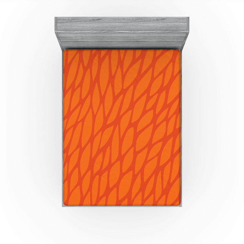Ensemble de 2 draps-housses Ambesonne, Orange Burnt Orange Abstract, Drap-housse grand