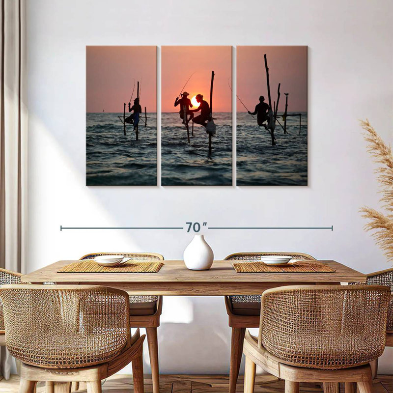 Stilt Fishermen, 36" H x 57" W