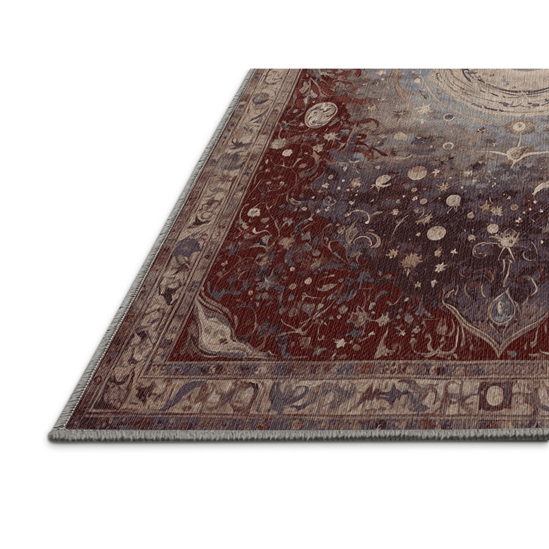 Tapis gris lavable à la machine, Rond 6 pi