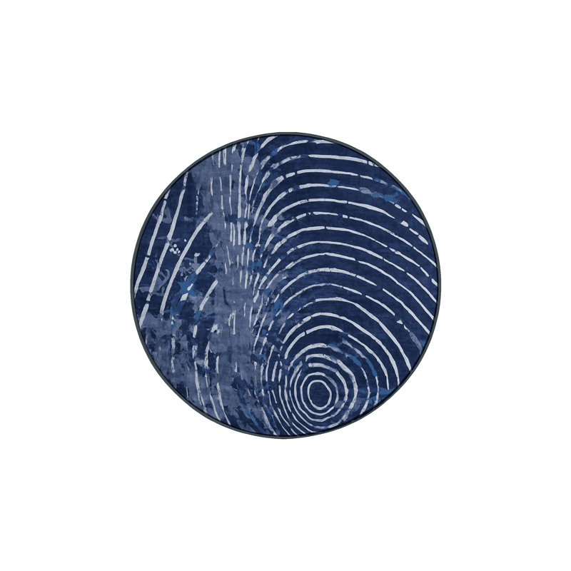 Tapis gris lavable à la machine, Rond 4 pi