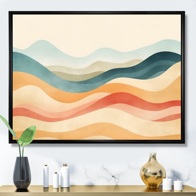 «Blue Beige Minimalims Fludity» sur impression sur toile