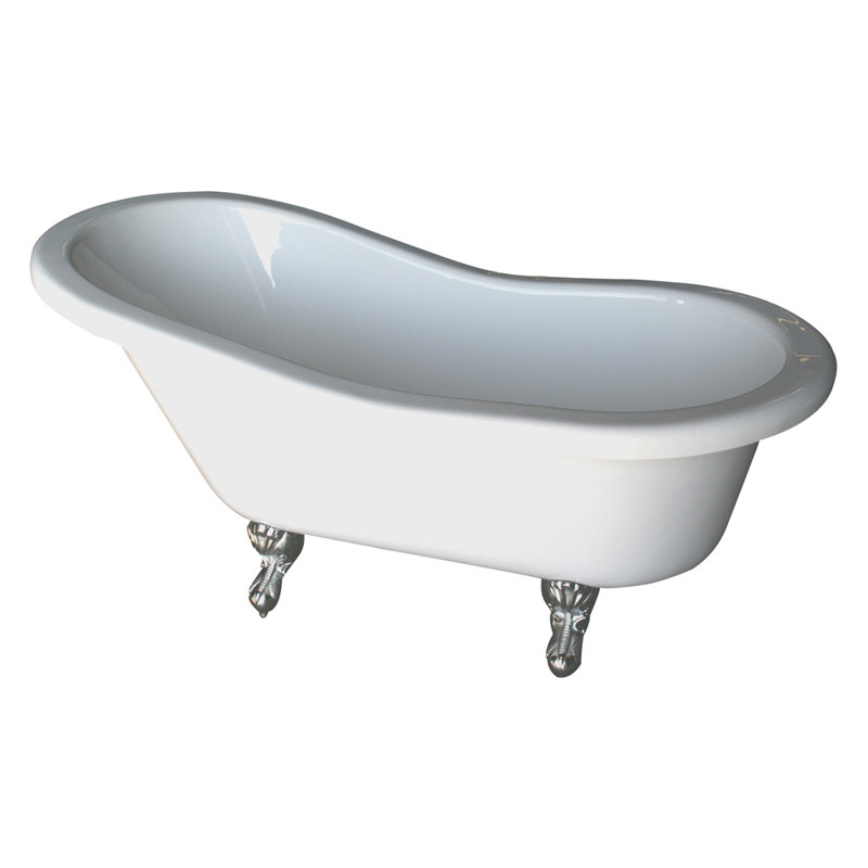 67'' x 29.5'' Soaking Acrylic Bathtub, Polished Chrome