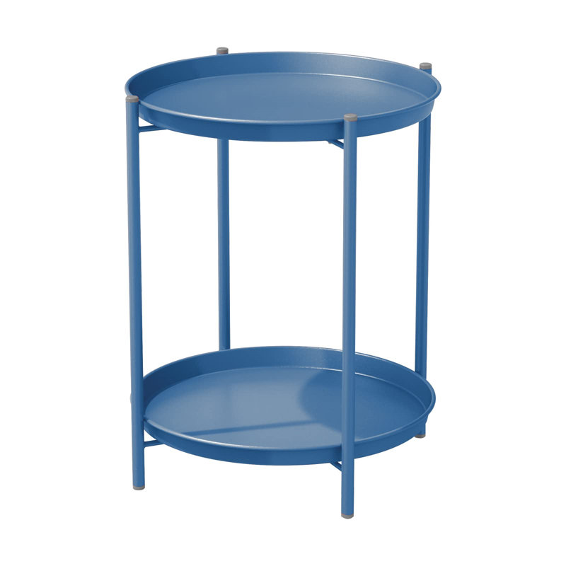 Caira Round Outdoor Side Table, Peacock Blue