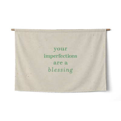 Vos imperfections sont une bénédiction — Inscription à la craie — Tapisserie murale tissée paysage