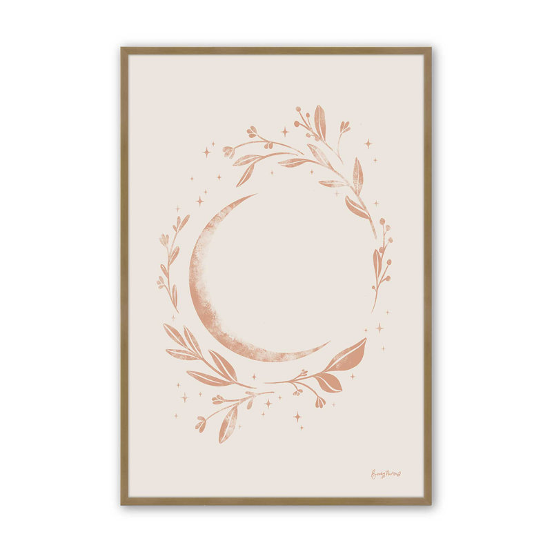 «Lunar Blossom», Cadre doré brossé, H 15,25 po x l 12,25 po