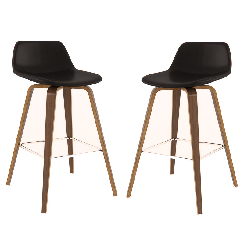 Tabouret à hauteur de comptoir / de bar Randolph (ensemble de 2), Brun, Noir, noir, noir, noir