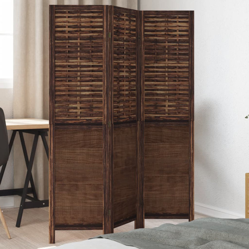 Farnum Solid Wood Accent Room Divider, 220cm H x 110cm W, Dark brown