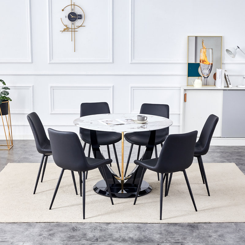 Ensemble de table ronde, Noir, noir, noir, noir, 7