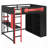 Wood Loft Bed with Desk, Open Wardrobe, and RGB Light for Ultimate Gaming and Study-124823274