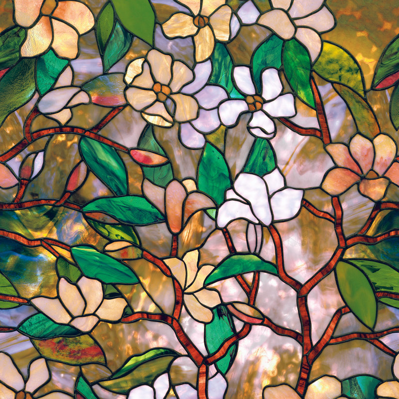 Film pour fenêtre Magnolia 24 po x 36 po, Vert/brun