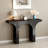 Console Table, 47 Inch Long Rectangular Top, Modern Black Arch Base