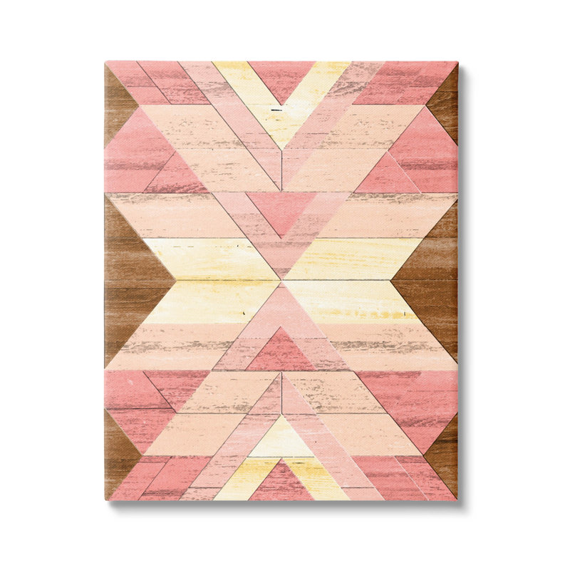 «Desert Sunset Pink Shapes», estampe numérique par Erica Billups, H 20 po x l 16 po x P 1,5 po, Toile tendue