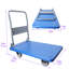 Chariot-poussoir pliable 35 po x 23 po en acier bleu doux et nylon d'une capacité de 660 lb