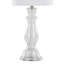 Lampe de table 24 "en verre grainé transparent, nickel brossé et toile de lin Bishop de Grandview Gallery - ensemble de 2