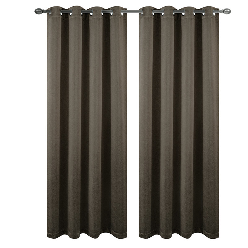 Solid Color 100% Blackout Grommet Curtain Panels (Set of 2), 52" W x 95" L, Navy