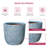 17 in. Large Light Blue（Upgraded Interior） Concrete Round Planter / Pot with Drainage Holes for Indoor & Outdoor-1185301490-1185301488