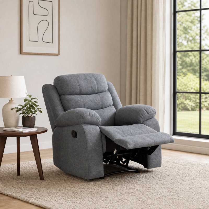 	 Fauteuil inclinable manuel en polyester 36,2 po - inclinable 90 ° à 160 ° pour le salon, Gris