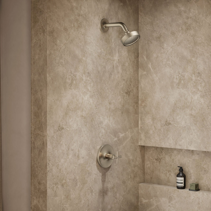 Purist Shower Trim, Vibrant Brushed Bronze, Cross Handle