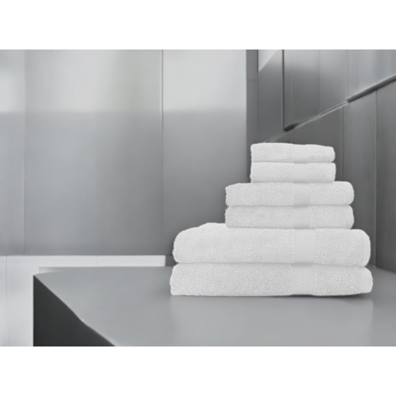 Summit 6pc Bath Towel Set, 100% Cotton, White