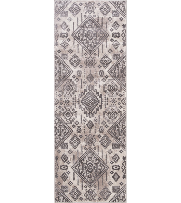 Tapis oriental ivoire tissé à la machine, Tapis de couloir 2 pi x 7 pi
