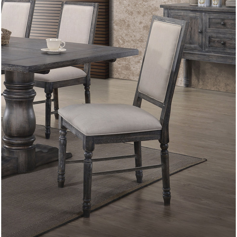 Chaise d'appoint rembourrée Rollo en crème et gris patiné (ensemble de 2)
