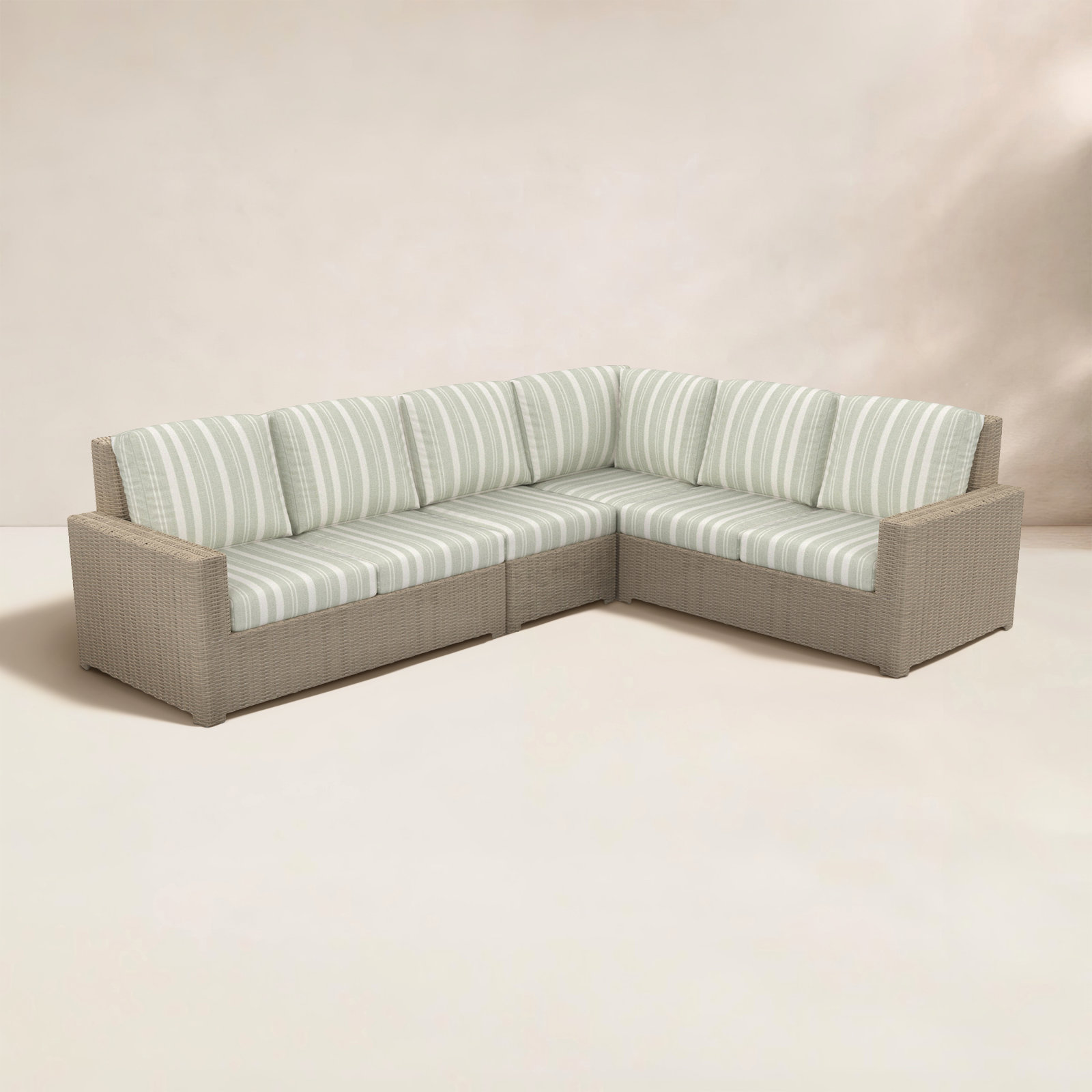 Henri 116" Sunbrella® Patio Sectional Set, Sunbrella Tranquil Sage
