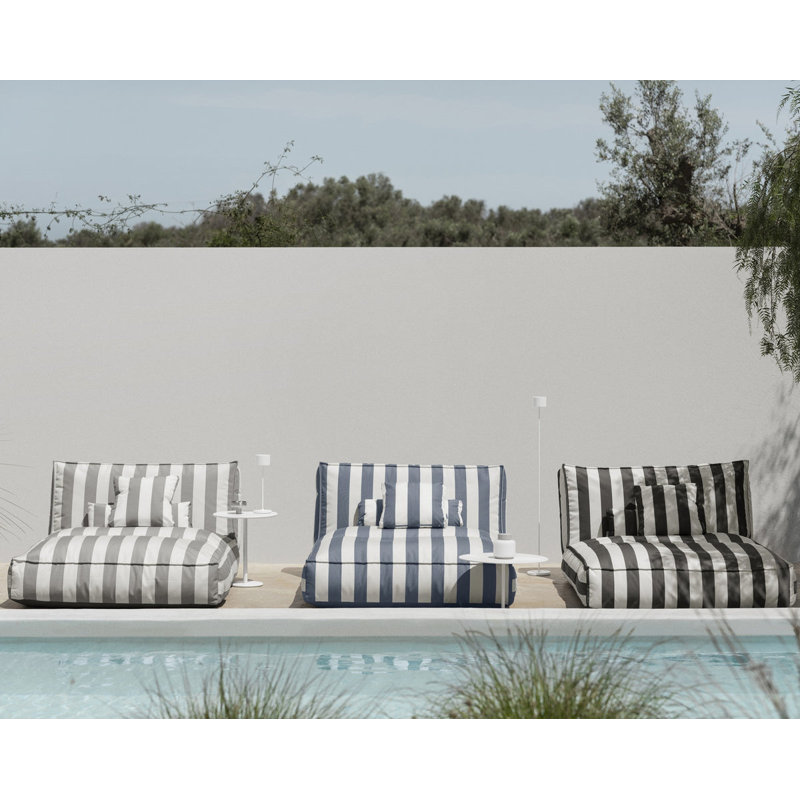 Méridienne d'extérieur avec repose-tête inclinable STAY Cabana, Rayure noire Cabana