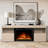 TV Stand for TVs up to 60" with Electric Fireplace with Remote Control,Adjustable Real 3d Flame Brightness-1696993923