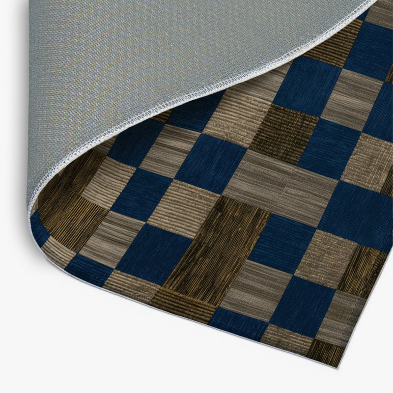 Tapis d'intérieur et d'extérieur à carreaux gris, Rectangulaire 2 pi x 3 pi
