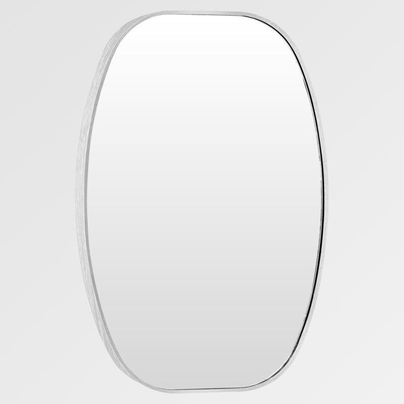 Metal Frame Oval Bathroom Mirror/Decorative Mirror, Silver, 36" H x 24" W