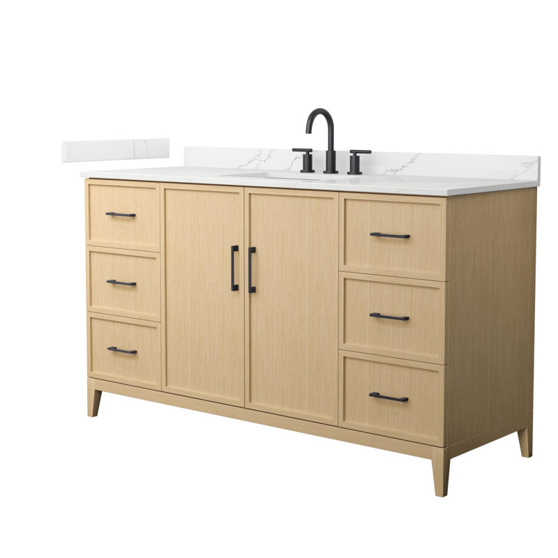 Elan 60'' W Vanity, Tan, 8" Center, Matte Black