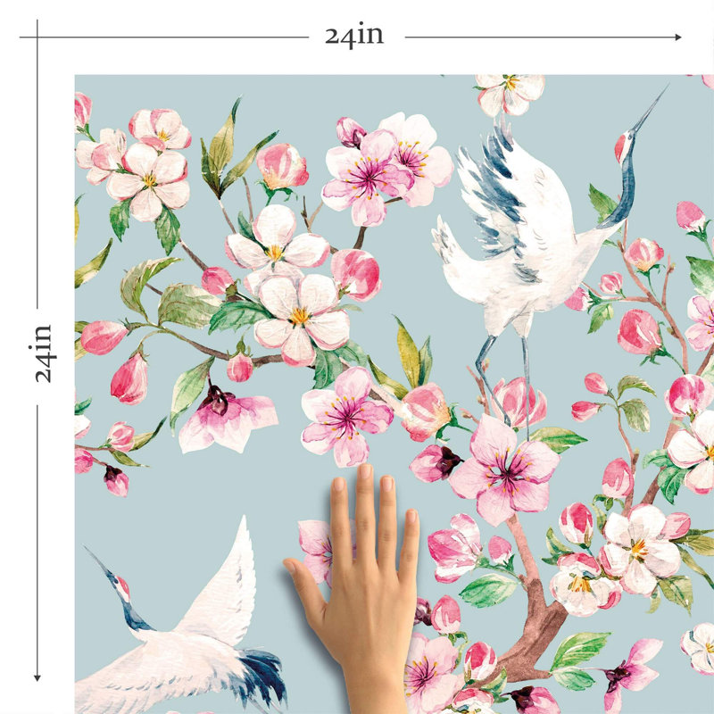 Amarnthus Peel & Stick Floral Tile, 48" L x 24" W