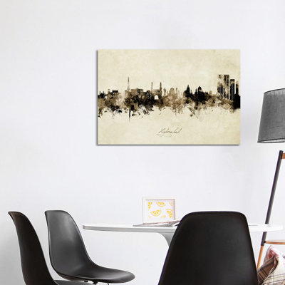 Hyderabad India Skyline Vintage by Michael Tompsett - Wrapped Canvas Print