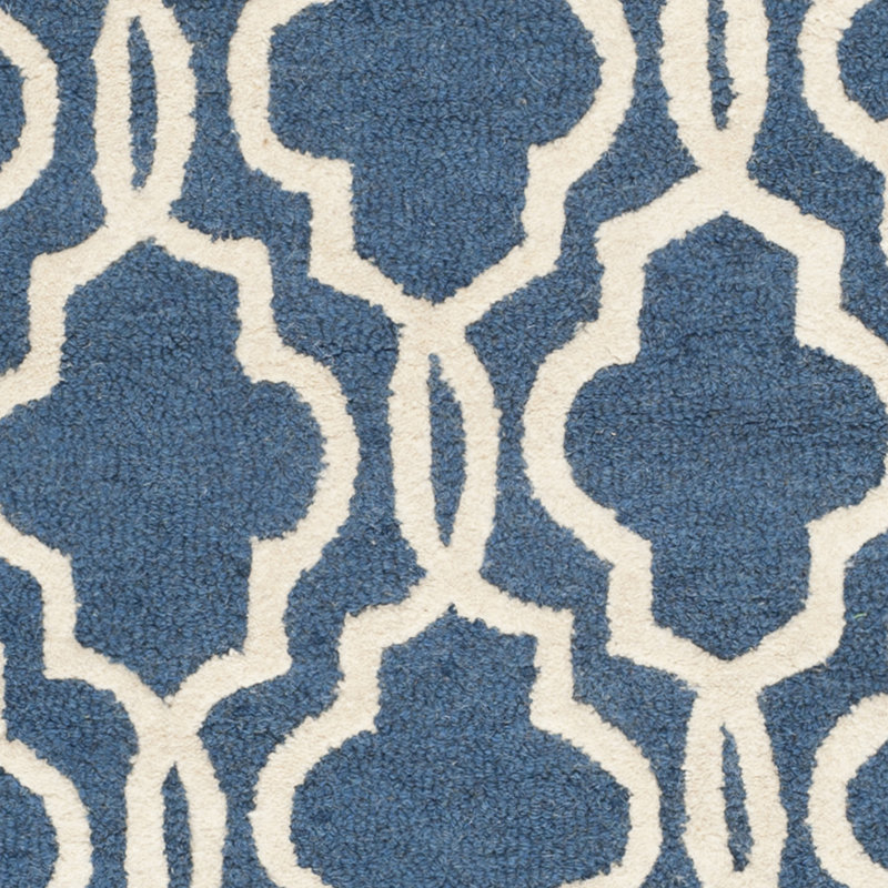 Brunswick Hand Tufted Wool Geometric Rug, Round 6'