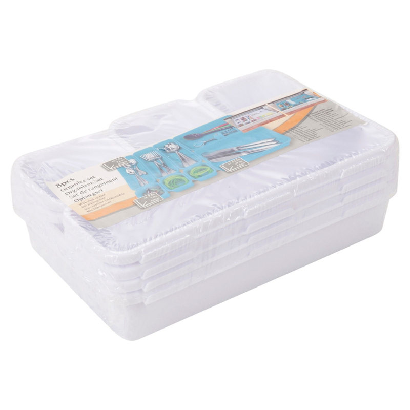 Plastic Flatware Caddy, White